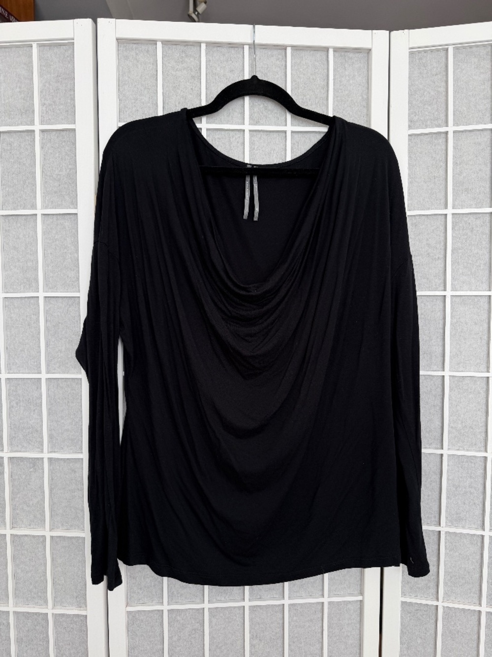 by Anthropologie Black Cowl Neck Top Size XL